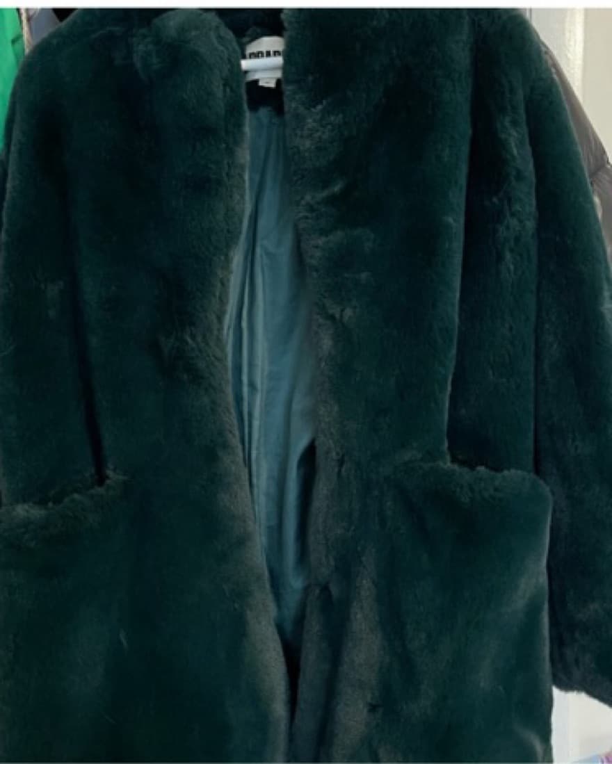 Apparis Plush Green Faux Fur Coat - Image 3