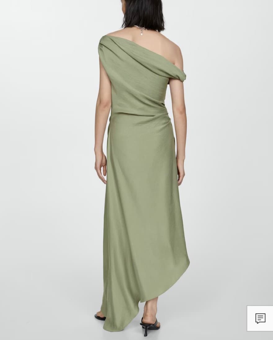 Ayssemetrical Pleated Green Dress - Image 2