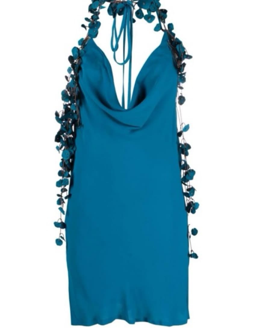 Cult Gaia Flower Teal Mini Dress - Image 1