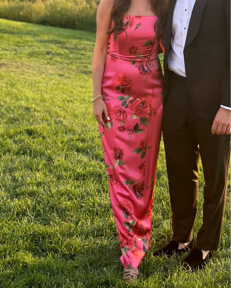 Sau Lee Pink Floral Long Dress - Image 3