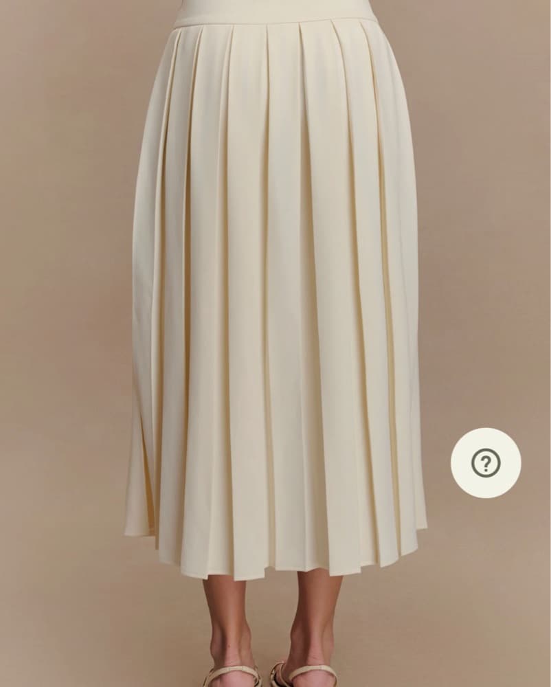 MESHKI Pleated Midi Skirt - Ivory - Image 4
