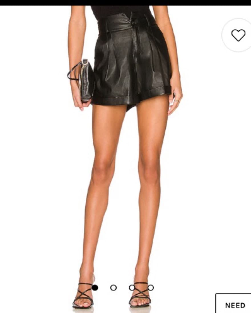 Black Vegan Leather Shorts - Image 1