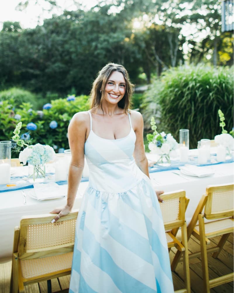 Satin Striped Dress - Image 1