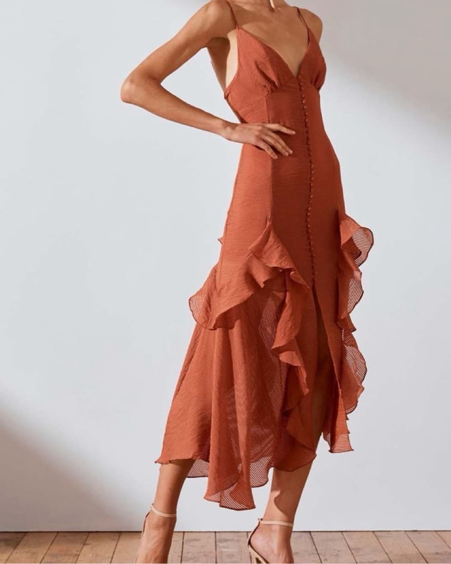 Shona Joy Stunning Ruffled Midi Dress - Image 2