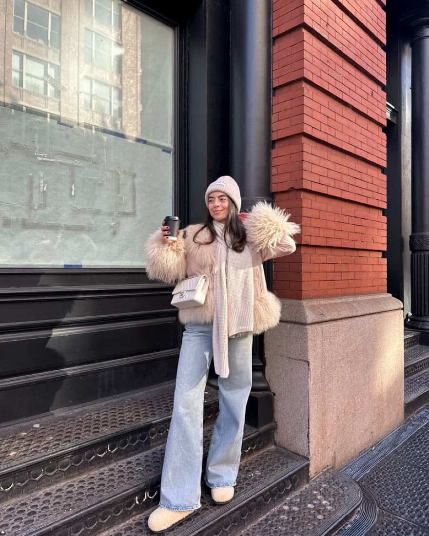 $1,050 Suede Fur Trim Coat - Image 4