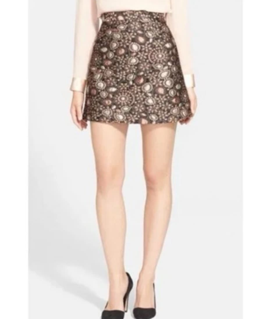 Alice+Olivia Metallic Jessa A-Line Skirt - Image 2