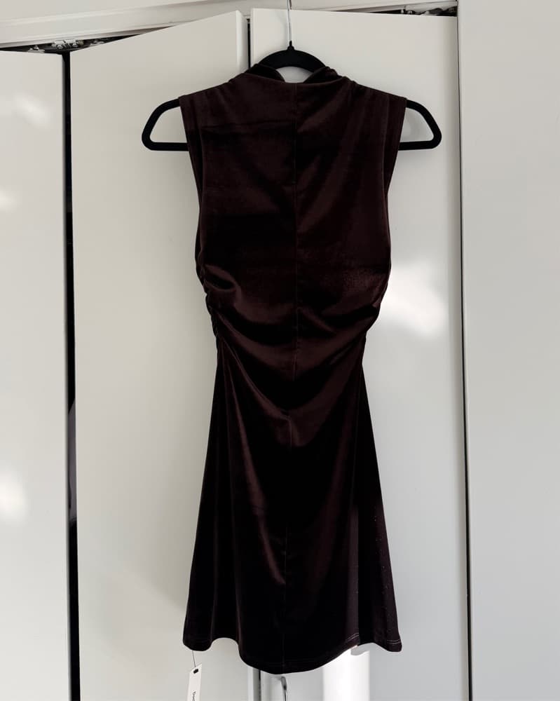 Mocha Brown Reformation Alden Knit Dress - Image 3