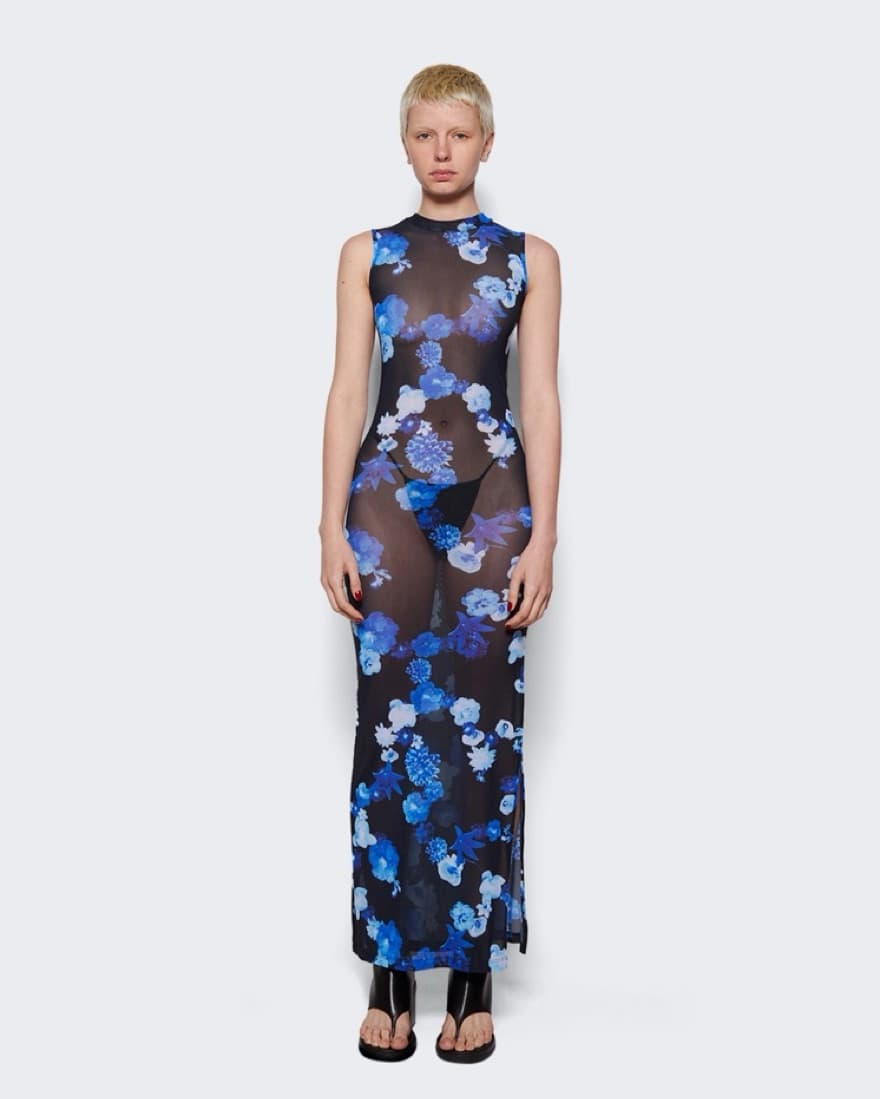 Coperni Sheer Floral Midi Dress - Image 1