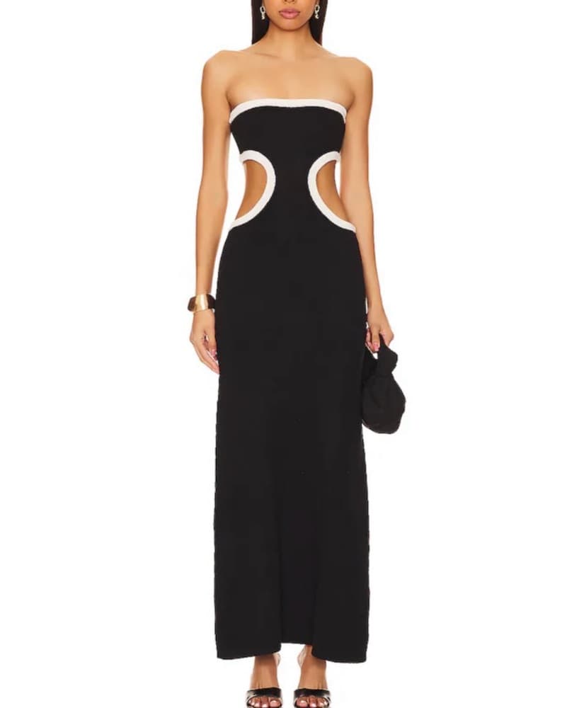 Cin cin Empire Dress In Black - Image 1
