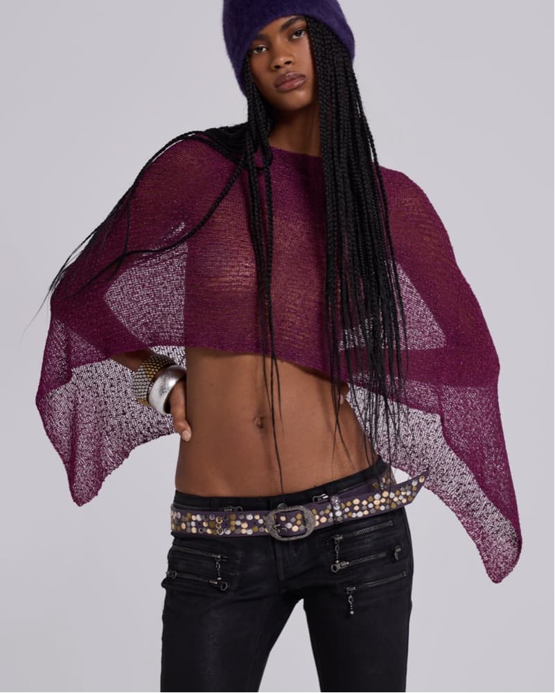 Infinity Multiway Knit Cape In Wine  - Image 3