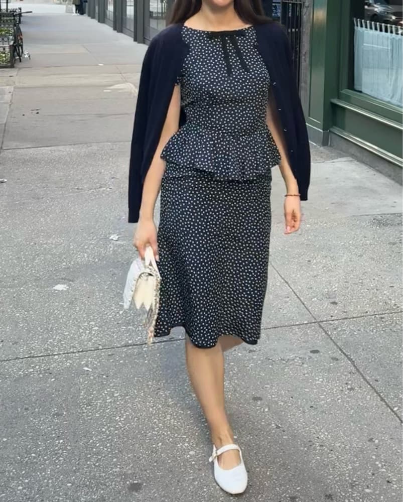 Alessandra Rich Polka Dot Midi Dress - Image 2