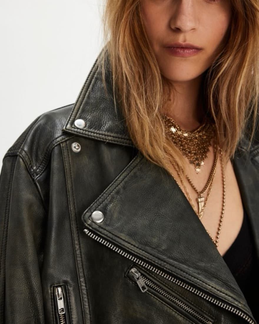 Free People Leather Jacket - Image 4