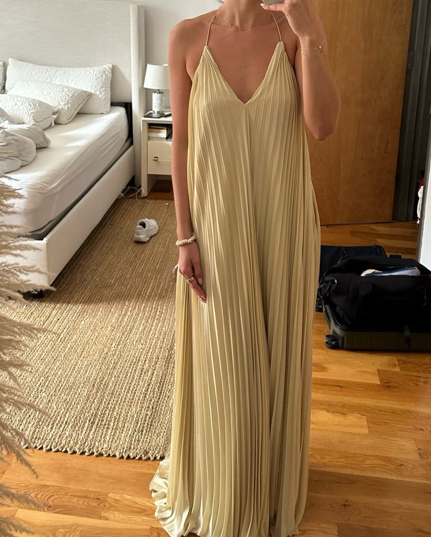 SIMKHAI Azita Plisse Draped Gown - Image 3