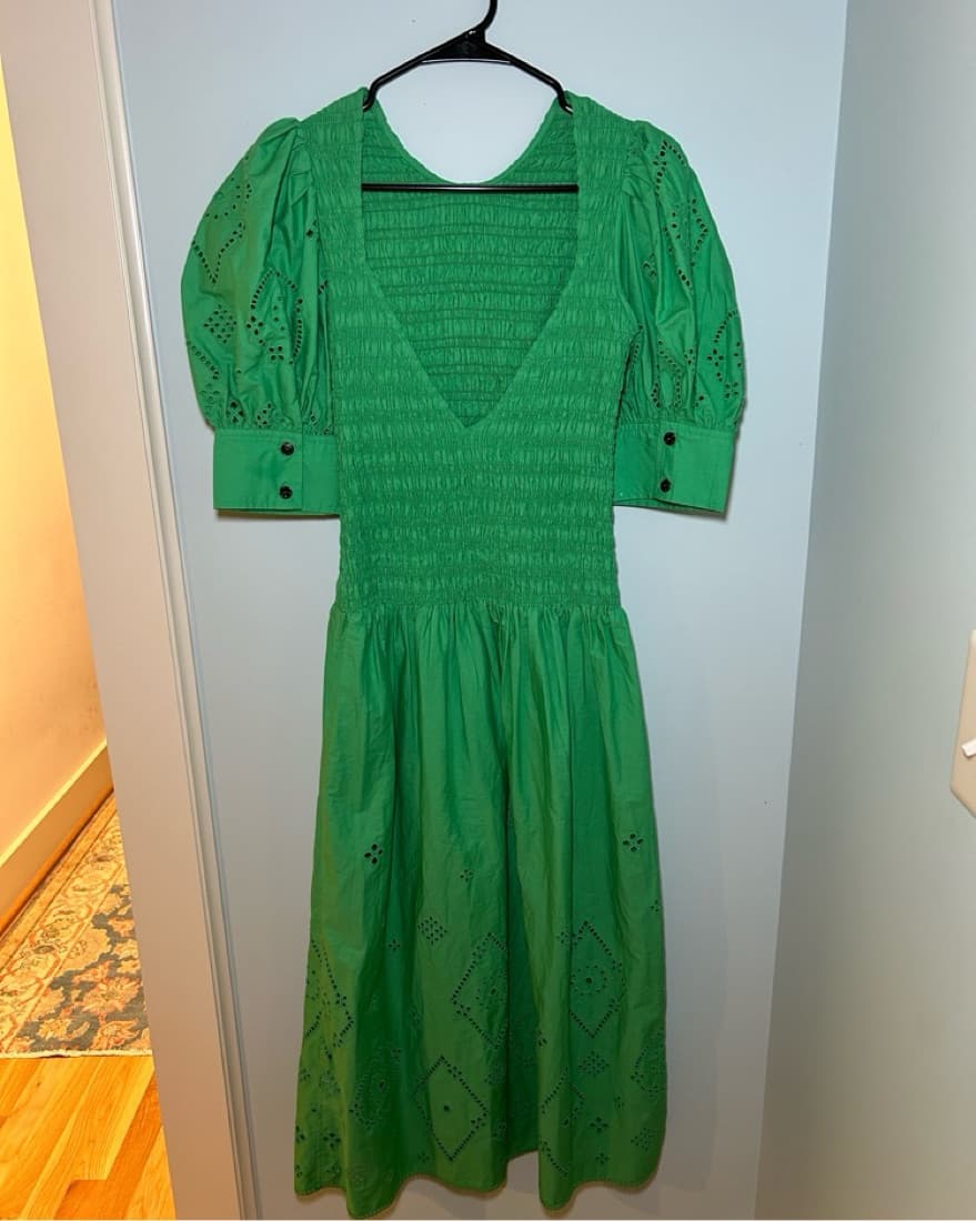 Ganni Green Midi Dress - Image 6