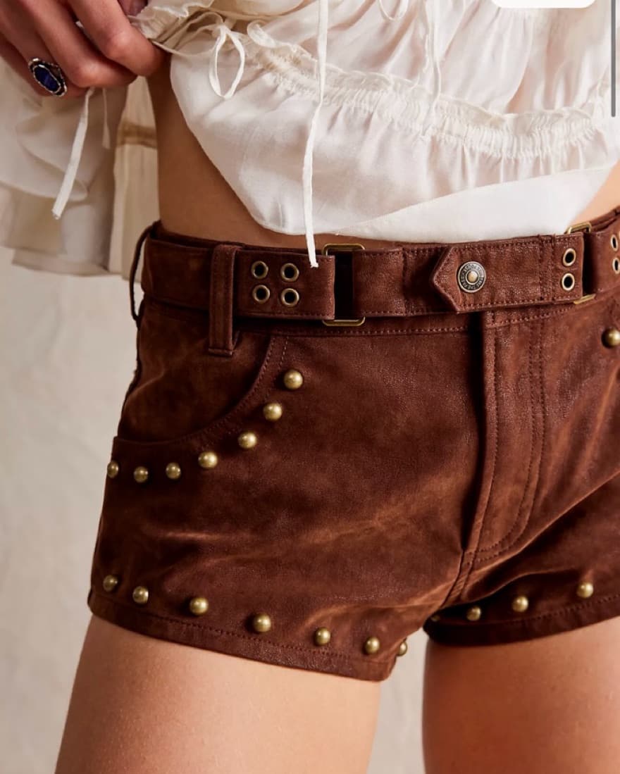 Suede Micro Mini Shorts  - Image 2