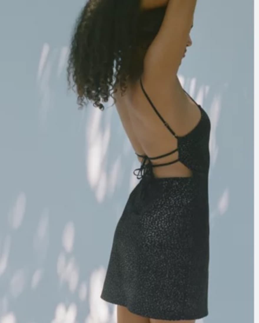 UO Textured Strappy Back Mini Dress - Image 2