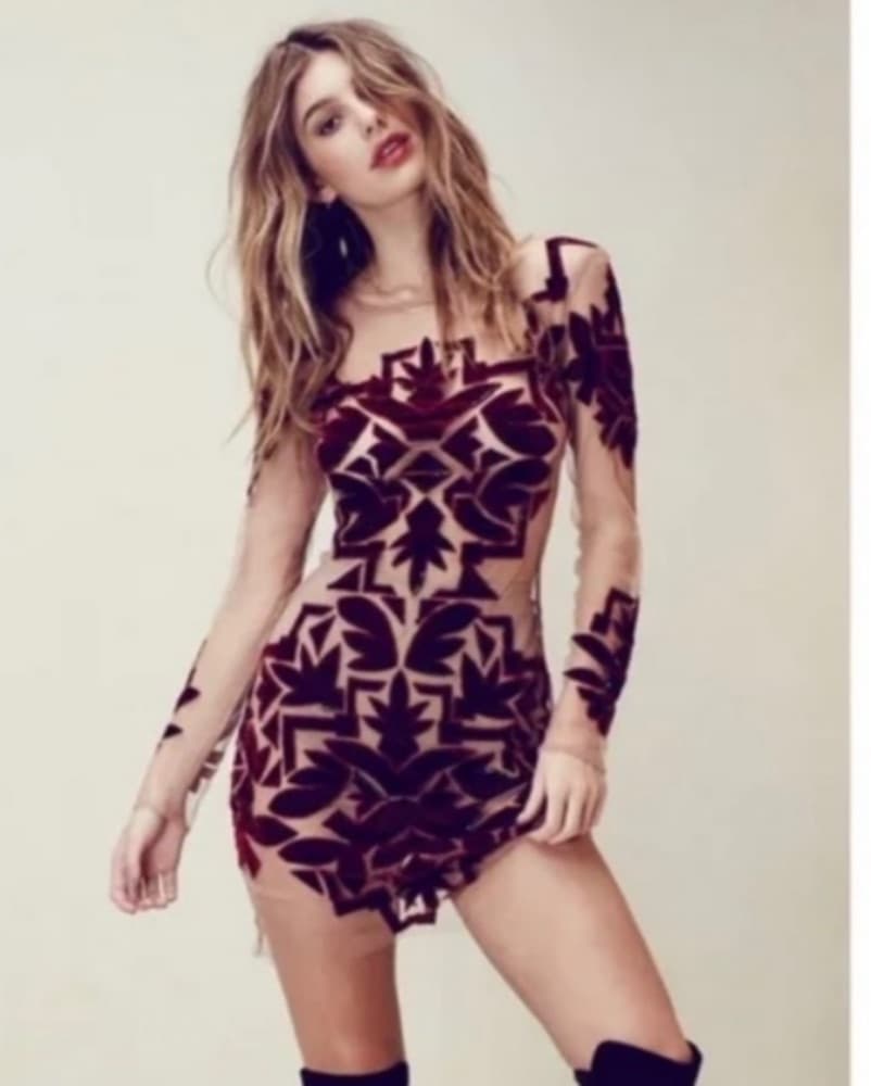 For Love & Lemon Burgundy Vienna Dress 0 - Image 1
