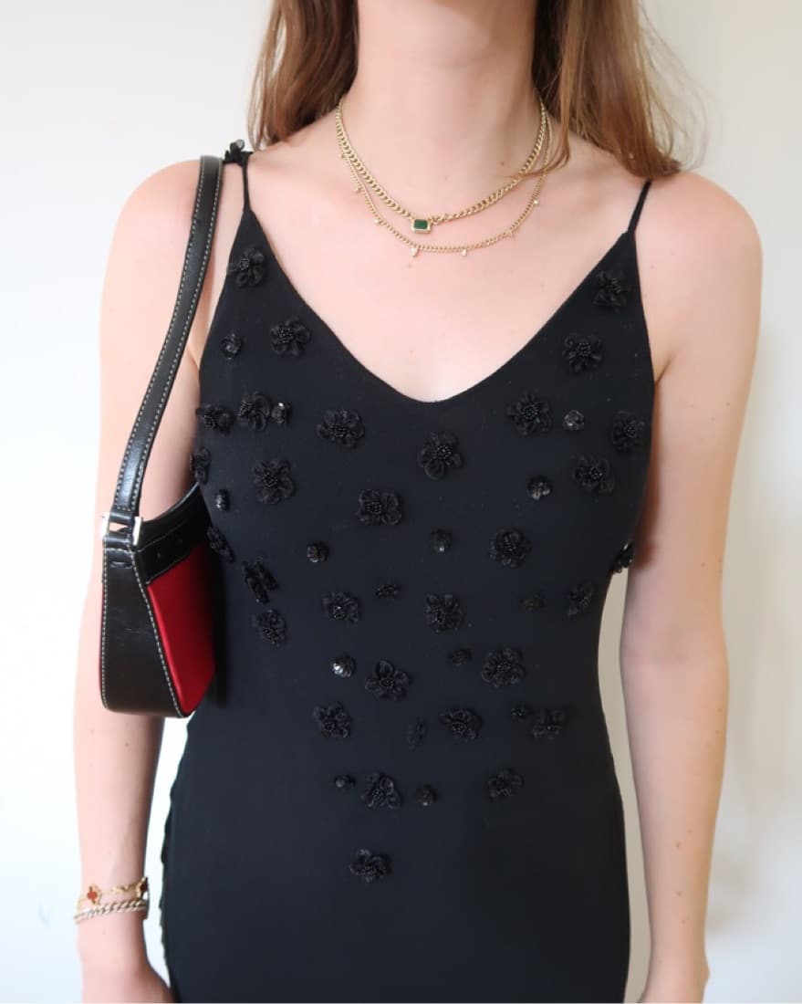Vintage Beaded 90s Dress - Image 1