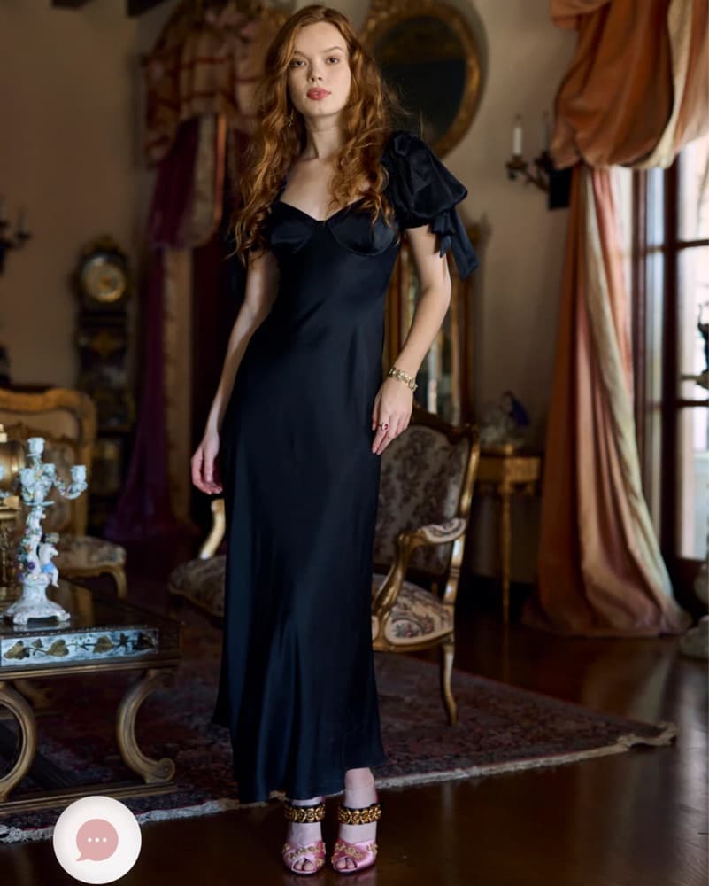 Black Slip Dress By Selkie - Image 3