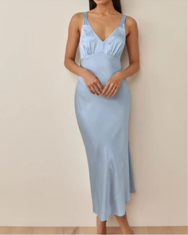 Reformation Satin Midi Dress - Image 3