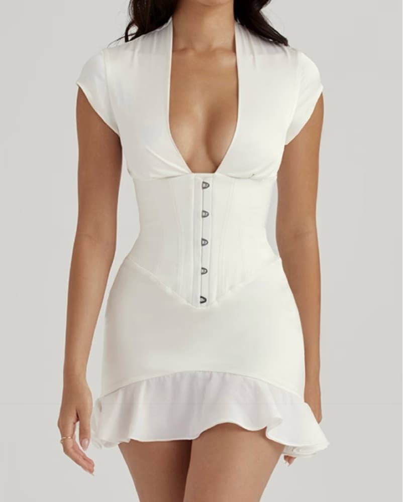 House of CB - Tianna Ivory Ruffle Corset - Image 3