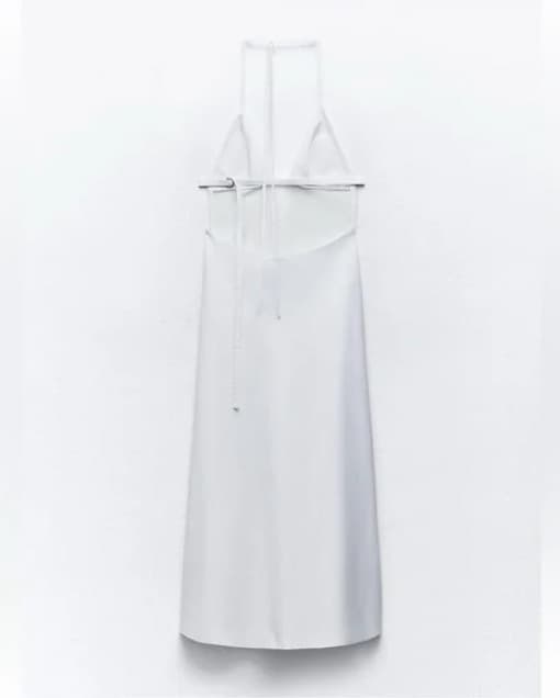 White Halter Dress Open Back - Image 6