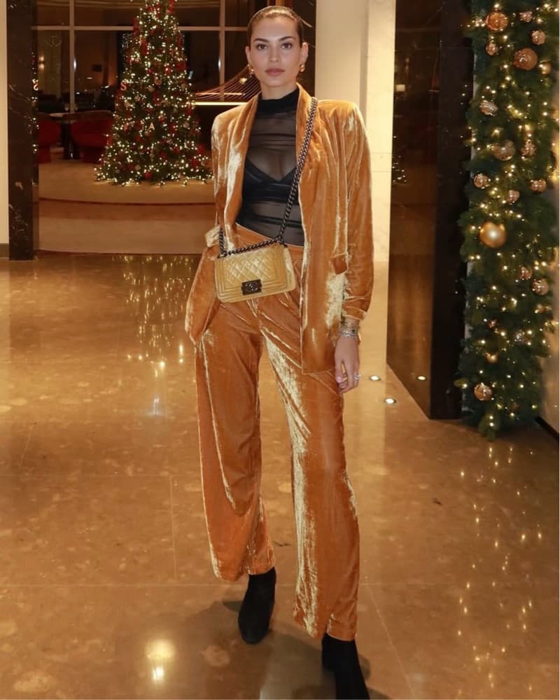 Yellow Velvet Suit Set - Image 3