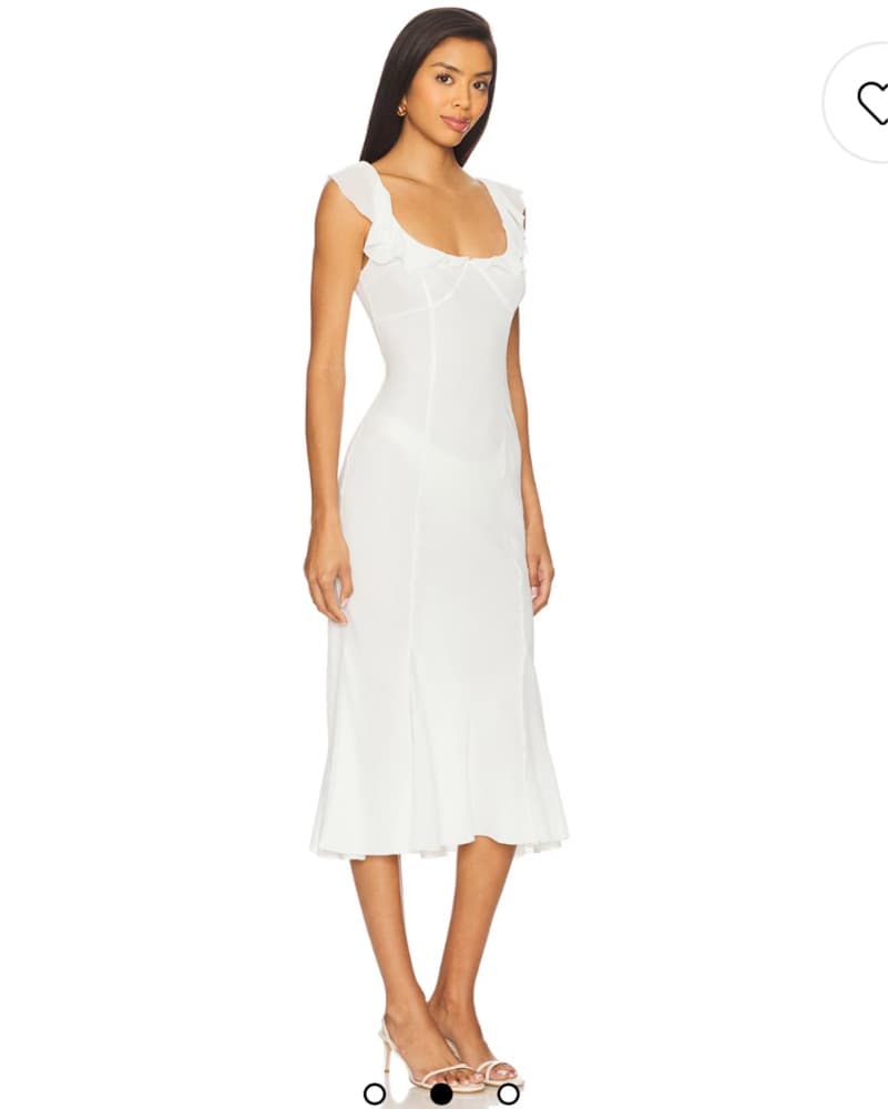 Elegant White Midi Dress - Image 2