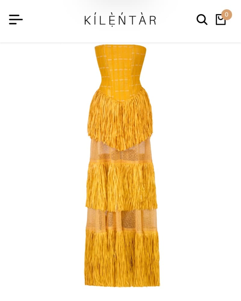 Kílèńtàr Ano Layered Raffia Dress - Image 1