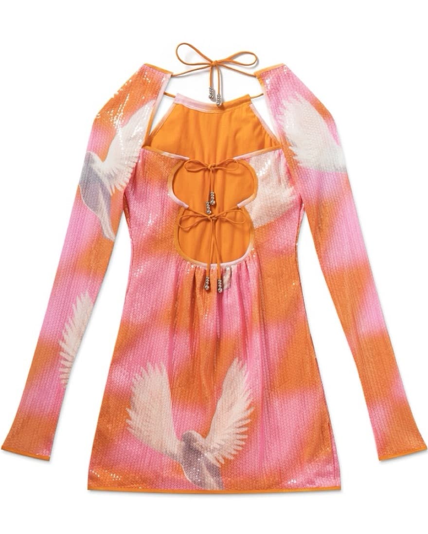 PRIVATE POLICY Dove Print Sequin Dress - Image 2