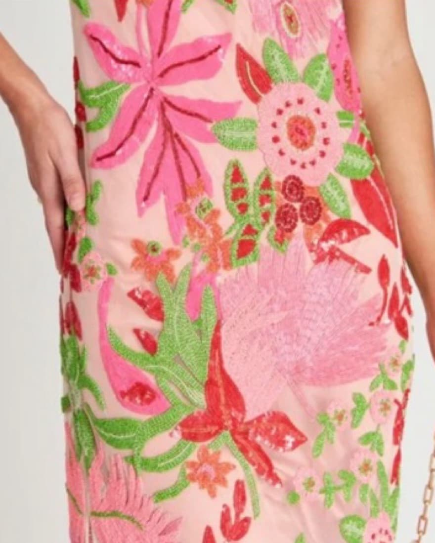 Cult Gaia Pink Beaded Midi Dress - XS - Image 4