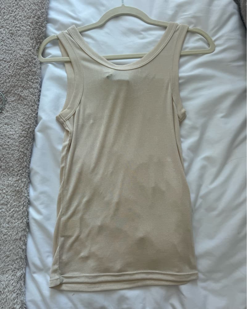 Chic Beige Embellished Tank - Image 2