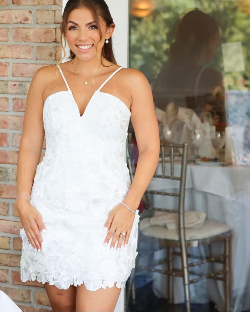 Elegant Floral Overlay Cocktail Dress - Image 1