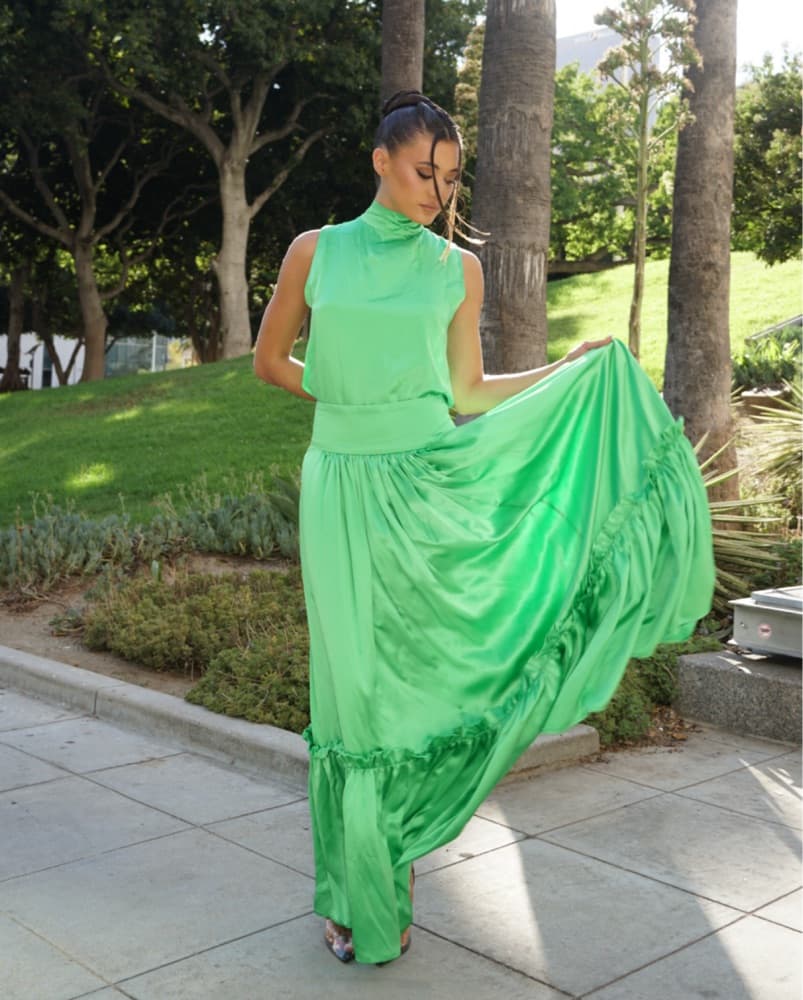 Vibrant Green Maxi Dress - Image 3