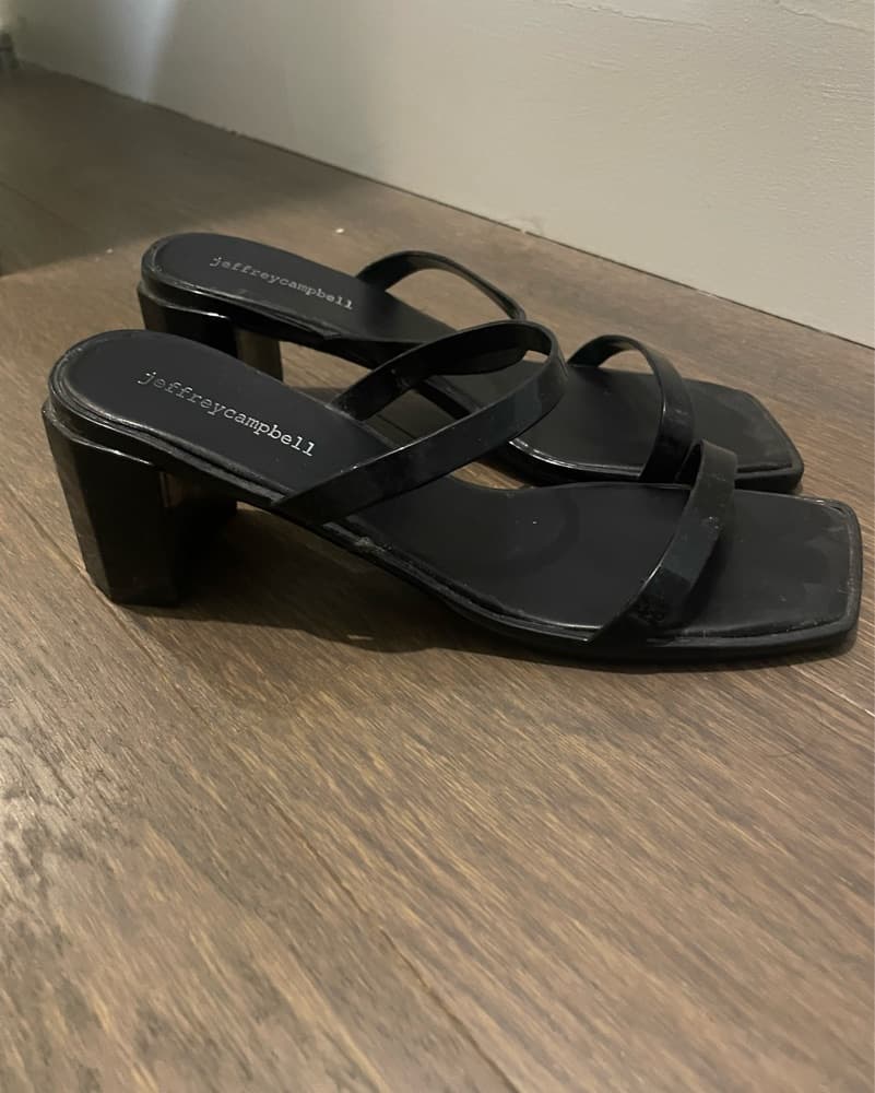 Black Strappy Heels - Image 1