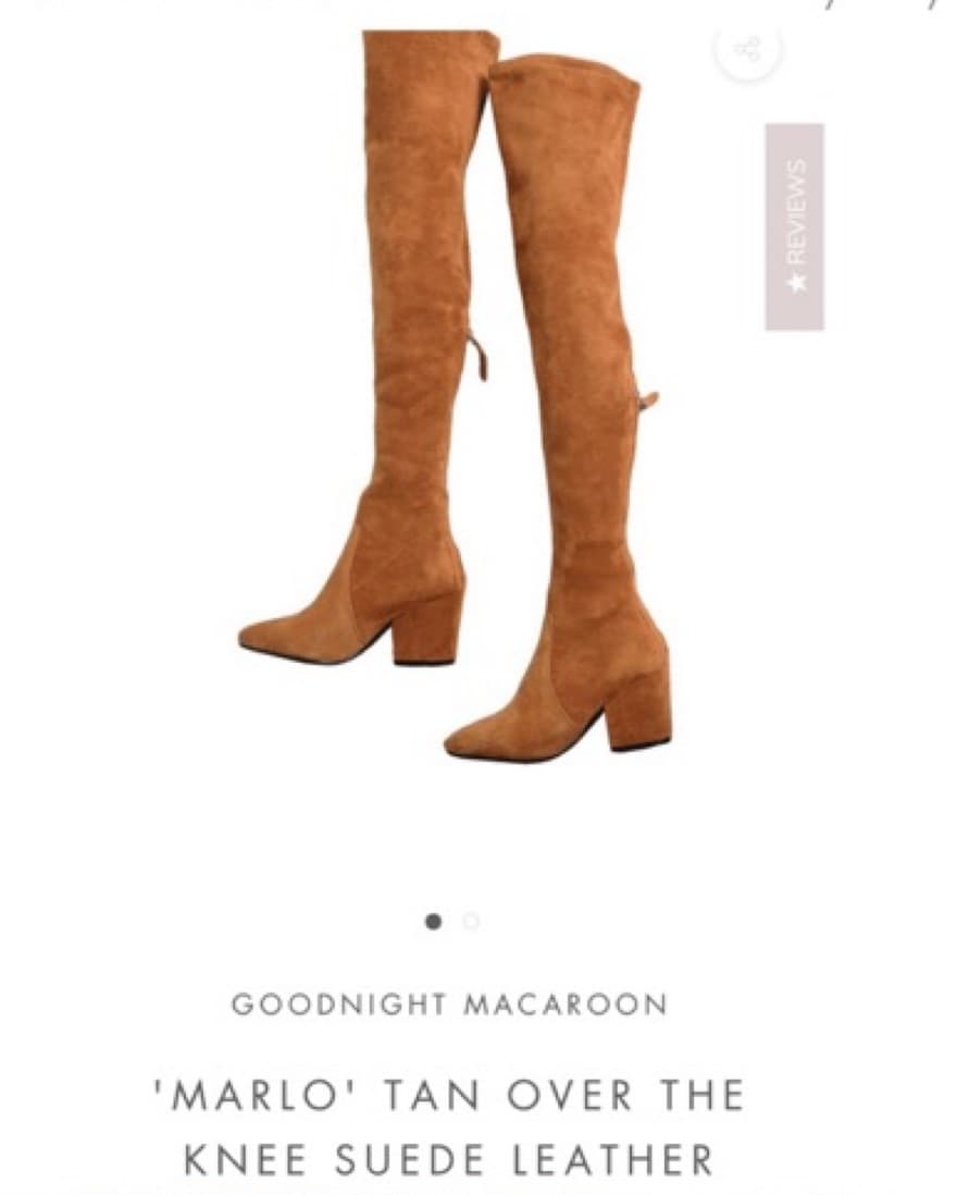 Goodnight Macaroon Tan Suede OTK Boots - Image 2