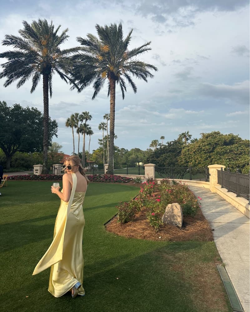 Misha LILIA Yellow Satin Maxi Dress - Image 4