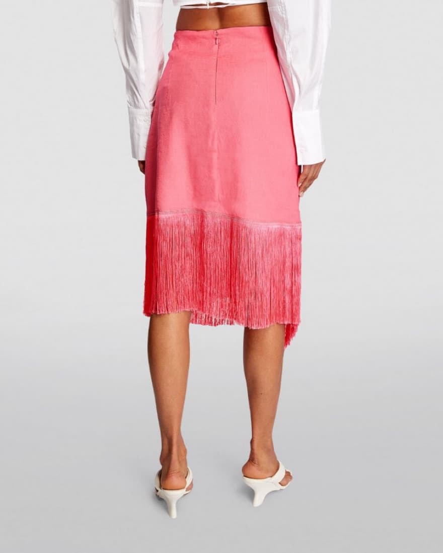 Cult Gaia Pink Fringe Veronika Skirt  - Image 5