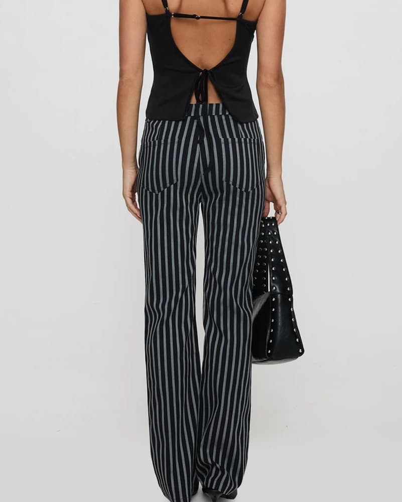 Black Pinstriped Pants - Image 2