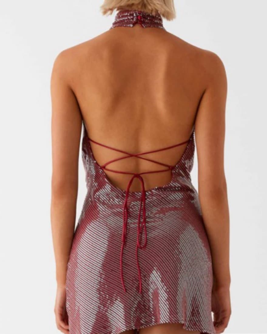 NWT! Nora Sequin Cowl Mini Dress - Image 4