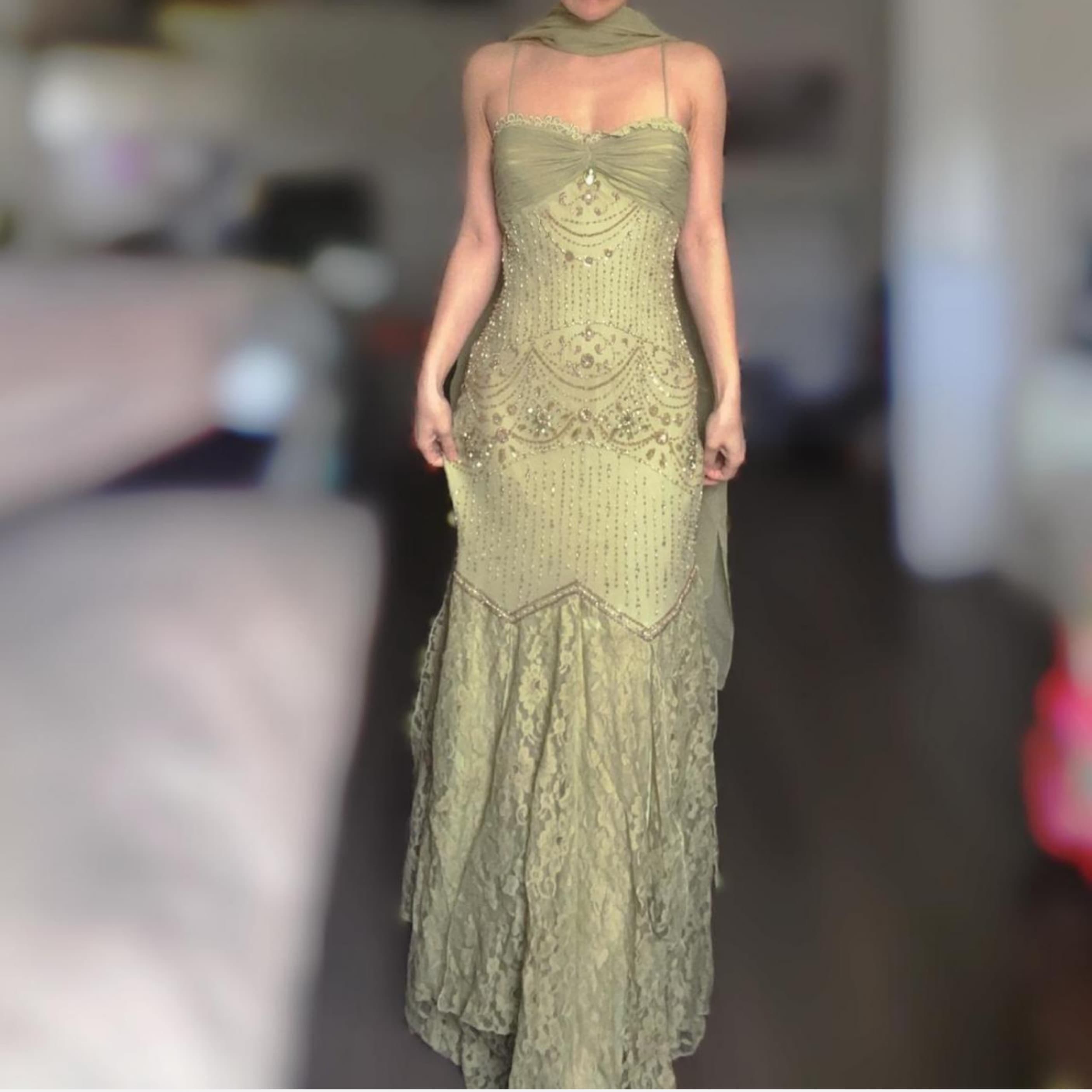 Vintage Beaded Silk Dress - Image 1