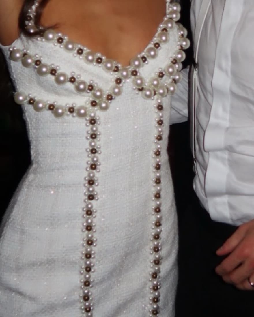 PatBo Mini Tweed And Pearl Dress - Image 5