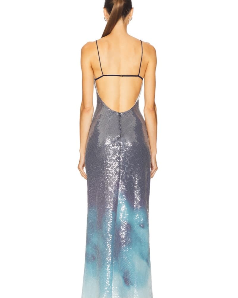 Blue Sau Lee Sequin Ombre Gown - Image 3