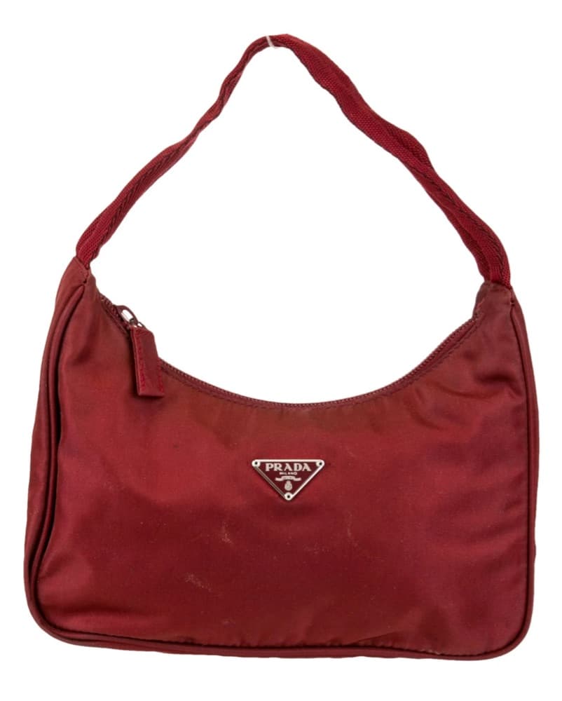 Burgundy Prada Tessuto Nylon Bag - Image 2