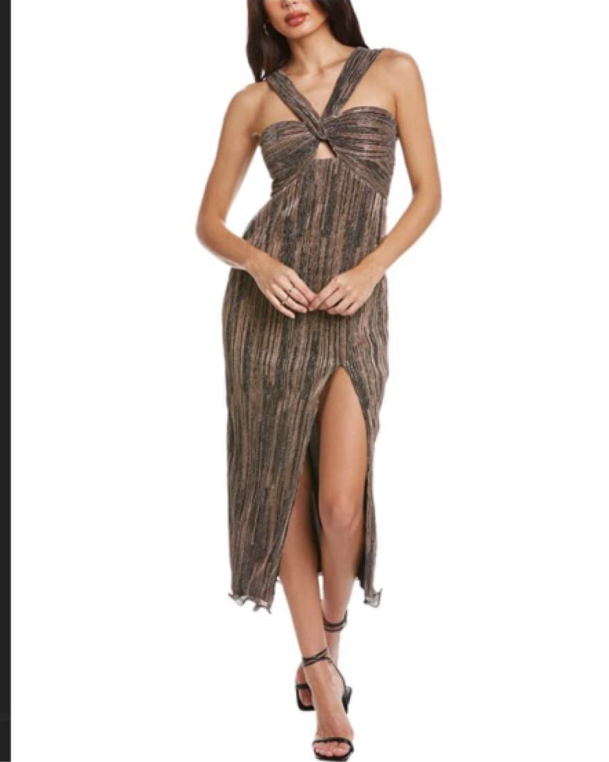 Saylor Halter Neck Midi Dress Sparkle - Image 2