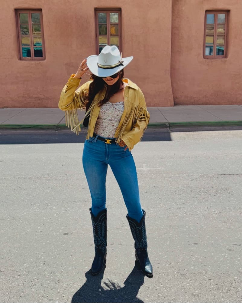Gold Fringe Leather Jacket  - Image 1