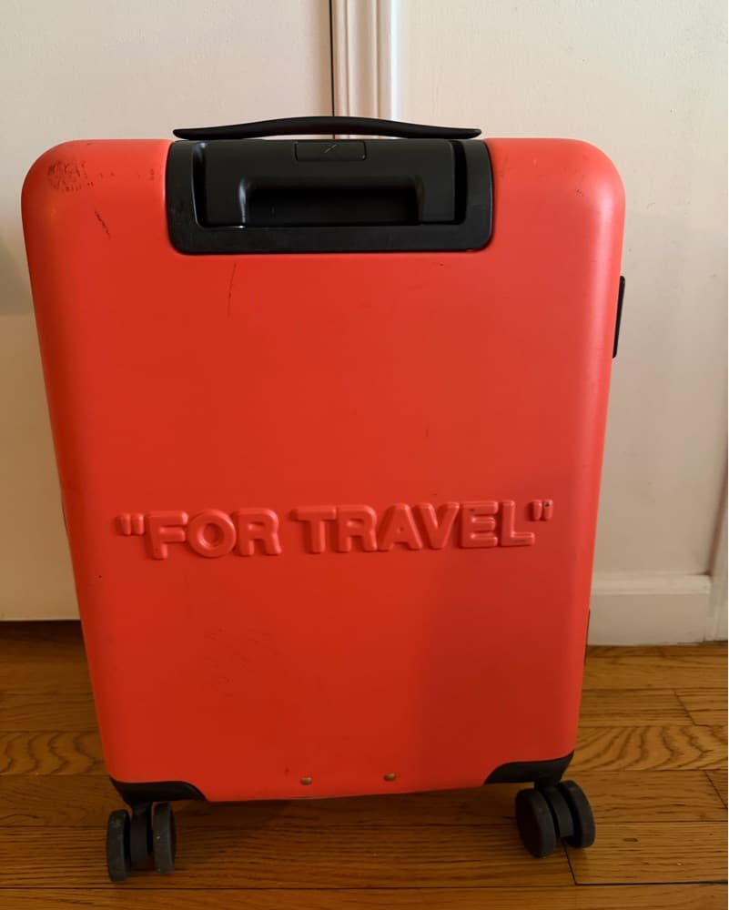 Vibrant Off-White Arrow Trolley Suitcase - Image 2