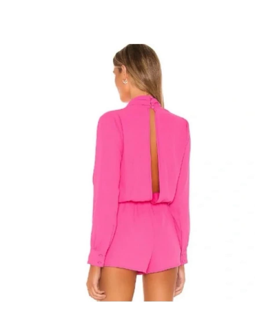 Revolve superdown Pink Drape Neck Romper - Image 2