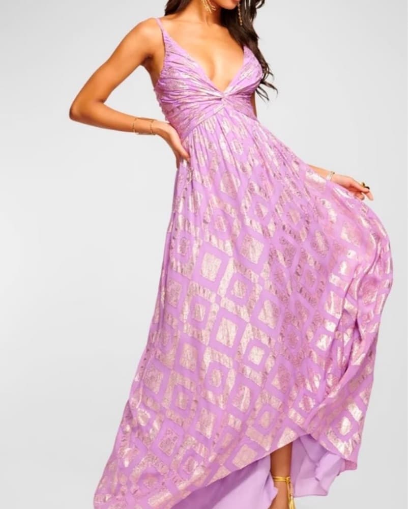 Ramy Brook Toby Purple Metallic Gown - Image 1