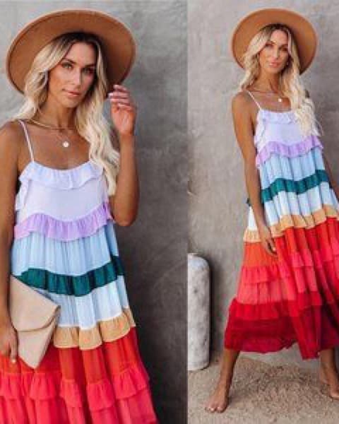 Color Me Pretty Ruffle Tiered Midi Dress - Image 4
